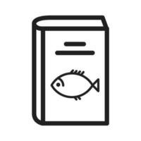 icono de línea de recetas de mariscos vector