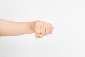 fist isolated on a white. Front view. Mock up. Copy space. Template. Blank. photo