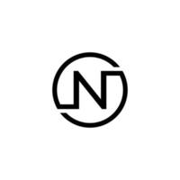 minimalist letter n logo design vector