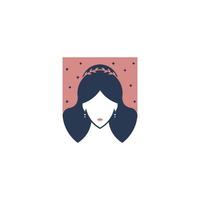 logotipo de belleza de mujer para empresa de belleza, moda y cosmética. vector