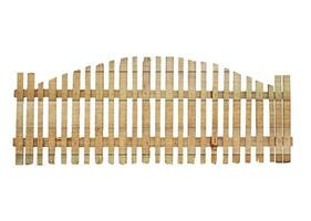 Old wooden fence isolated on white background. Object with clipping path. photo