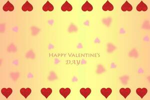 Love valentines background with blur Hearts. Greeting Card. photo