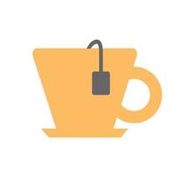 Cup with tea bag. minimal vector illustration