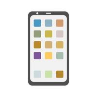 Mobile or smartphone device with application buttons in minimal cartoon style vector