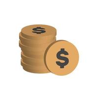 Stack of 3d dollar coins. Finance vector illustration