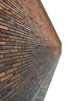 endless brick wall isolated on white photo