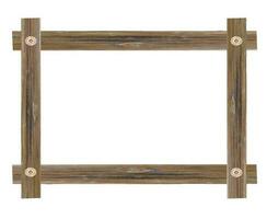 marco de madera aislado sobre fondo blanco. con trazado de recorte. foto
