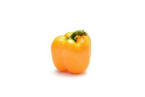 fresh red, green bell pepper isolated on white background. Diet food and vegan concept photo