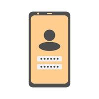 Account login and password form in the smartphone app. minimal vector illustration