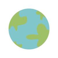 Planet earth icon in minimal cartoon style vector