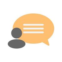 Users profile and message bubbles icon in minimal cartoon style vector