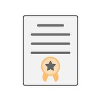 Document paper and award ribbon in minimal cartoon style vector