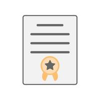 Document paper and award ribbon in minimal cartoon style vector