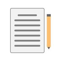 Document paper and ballpoint pen in minimal cartoon style vector