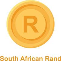 South African Rand Coin Isolated Vector icon which can easily modify or edit