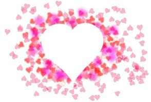 Pink hearted background with white heart frame inside. photo