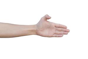 Man hand isolated on white background with clipping path. photo