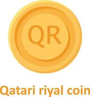 Qatari Riyal Coin Isolated Vector icon which can easily modify or edit