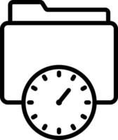 icono de vector aislado de carpeta de reloj que puede modificar o editar fácilmente