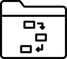 icono de vector aislado de carpeta de diagrama de flujo que puede modificar o editar fácilmente