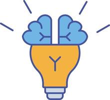 Brain bulb Isolated Vector icon which can easily modify or edit