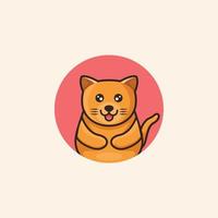 Cute fat cat cartoon vector