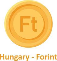 Hungary Forint Coin Isolated Vector icon which can easily modify or edit