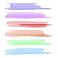 Set of multicolored watercolor brush vector