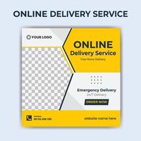 Home Delivery Service Social Media Post Banner Design vector