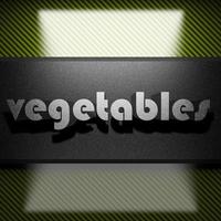 vegetables word of iron on carbon photo