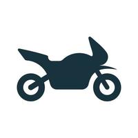 icono de silueta de motocicleta negra. pictograma de glifo de transporte de motos. icono de moto deportiva. motocicleta, scooter, moto, signo de helicóptero. símbolo de ciclo de moto. ilustración vectorial aislada.