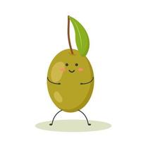 green olive in the style of kawaii vector