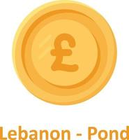 Lebanon Pound Coin Isolated Vector icon which can easily modify or edit