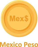 icono de vector aislado de moneda de peso mexicano que puede modificar o editar fácilmente