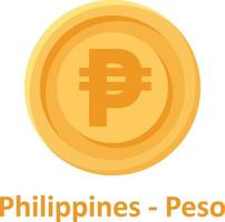 icono de vector aislado de moneda de peso filipino que puede modificar o editar fácilmente