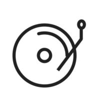 icono de línea de reproductor de discos vector