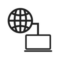Connected Laptop Line Icon vector