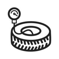 Checking Tyre Pressure Line Icon vector