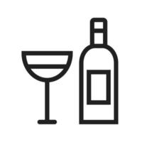 Goblet and Wine Line Icon vector