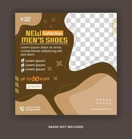 shoes social media template and web banner template with luxury chocolate color style vector