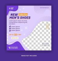 shoes social media template and web banner template with luxury purple color style vector