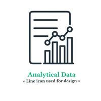 Data analysis line icon isolated on white background, vector illustration data analysis information symbol for web and mobile applications.