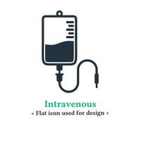 vector de icono intravenoso aislado en un fondo blanco. signo de símbolo de infusión, bolsa de sangre, bolsa de infusión en un estilo moderno y plano para aplicaciones web y móviles.