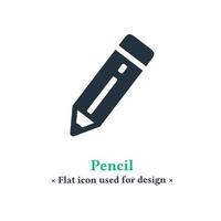 Pencil icon in trendy flat style isolated on white background. Signs Edit symbol for web and mobile apps. vector