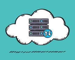 Vector illustration of a cloud server.