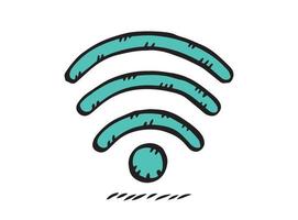 Doodle illustration of wifi icon. Hand drawn vector. vector