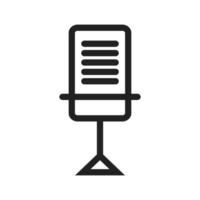 Table Mic Line Icon vector