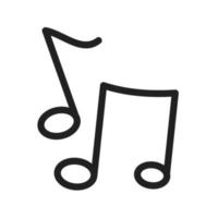 Musical Note II Line Icon vector