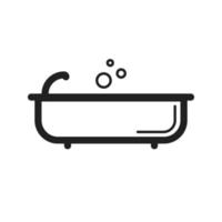 icono de línea de baño vector