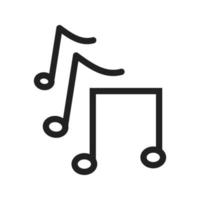 icono de línea de notas musicales vector